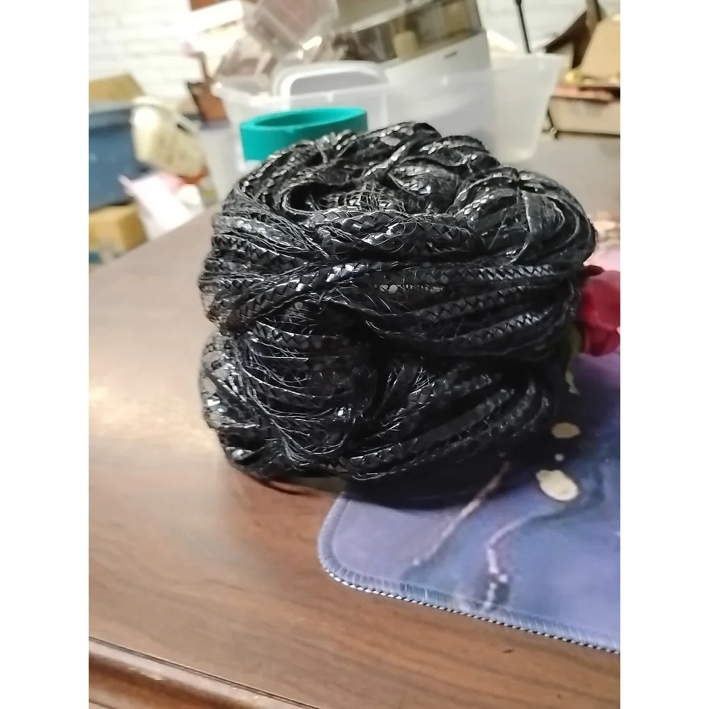 Vintage Black Woven Ladies Pillbox Hat With Roses One Size Kayser-Lilienthal